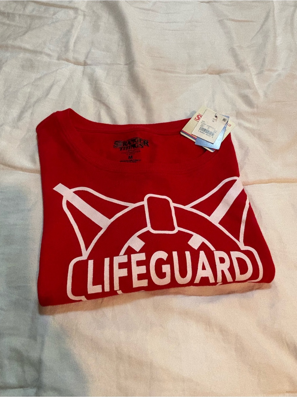 Stranger Things Hawkins Lifeguard Crop Top NWT Red Netflix Official Merch Med - Picture 11 of 11